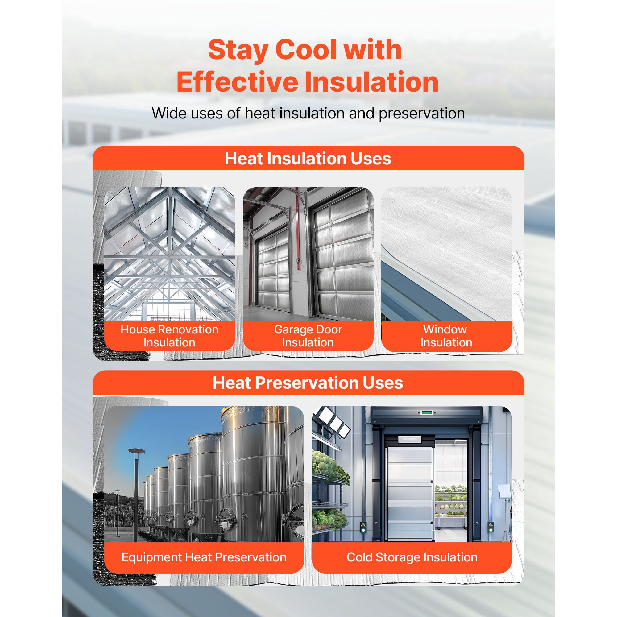 Double Reflective Insulation Sheet 16-Pack, 4ft x 24in, ≥95% Heat Reflectivity, 6mm Thick, for Garage Door Window Roof Insulation