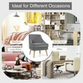 thumbnail image 6 of Costway Set of 2 Accent Chairs Velvet Single Sofa Chair w/Rubber Wood Legs Grey, 6 of 12