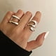 thumbnail image 2 of Anillos lisos de Plata de Ley 925 para mujer, joyería de cadena ahuecada, anillos abiertos para los dedos para fiesta, regalo de cumpleaños, 2 of 4