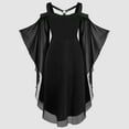 thumbnail image 4 of Xiaoxatg Vintage Dress Plus Size Gothic Style Midi with Corset Long Flare Sleeve A Line Party Black XL, 4 of 5