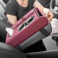 thumbnail image 4 of Waterproof PU Leather Organiser for Centre Console, Armrest Box Heightening Pad, Vehicle Storage Insert, Red, 4 of 5