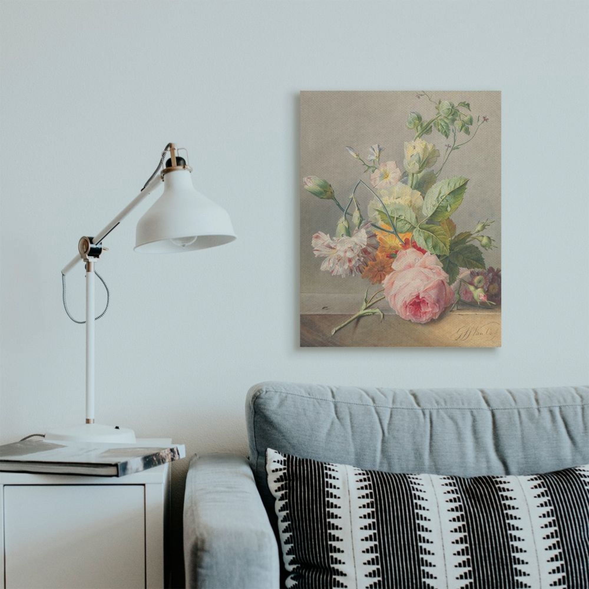 Stupell Industries Vintage Aged Pink Florals on Table Still-Life Design by Ziwei Li, 24" x 30"