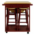 thumbnail image 4 of Casual Home Drop Leaf Breakfast Cart with 2 Stools-White, 4 of 5