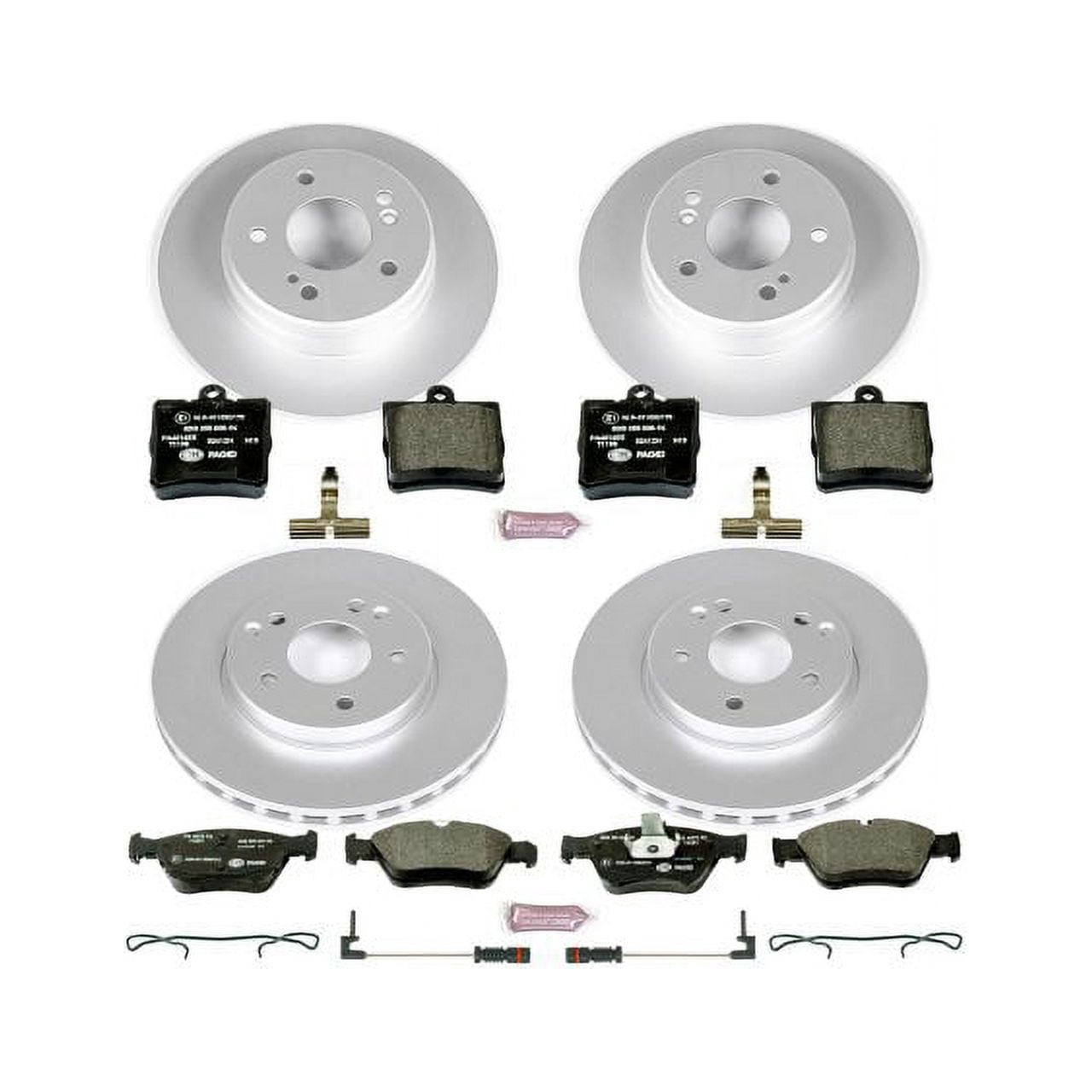 Power Stop Front and Rear Euro-Stop ECE-R90 Certified Brake Pad and Rotor Kit ESK4417
