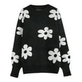 thumbnail image 5 of PFRNLF Womens Floral Sweaters Fall Winter Crew Neck Long Sleeve Loose Knit Pullover Sweater Tops, 5 of 5
