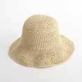 thumbnail image 3 of JAHH Summer Hat Women's Autumn Winter Block Beach Holiday Sun Seaside Large Brim Fisherman Block Hats Handmade Breathable Foldable Packable Caps, 3 of 3