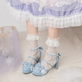 thumbnail image 4 of SACFOF Platform Mary Jane Heels Chunky Cute Gothic Lolita Dress Shoes Bow Platform Heels, 4 of 6