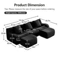 thumbnail image 3 of Black U-Shaped Cloud Couch with 2 Ottomans, Modern Teddy Fabric Boneless Sectional Sofa in a Box for Living Room, Modular Floor Couch, Deep Seat, No Assembly Required, Sofas para Sala, 3 of 8