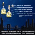 thumbnail image 2 of Gem Stone King 925 Silver and 10K Yellow Gold Yellow Lemon Quartz and White Moissanite Earrings for Women | 13.86 Cttw | Gemstone | Cushion Checkerboard 12MM, 2 of 6