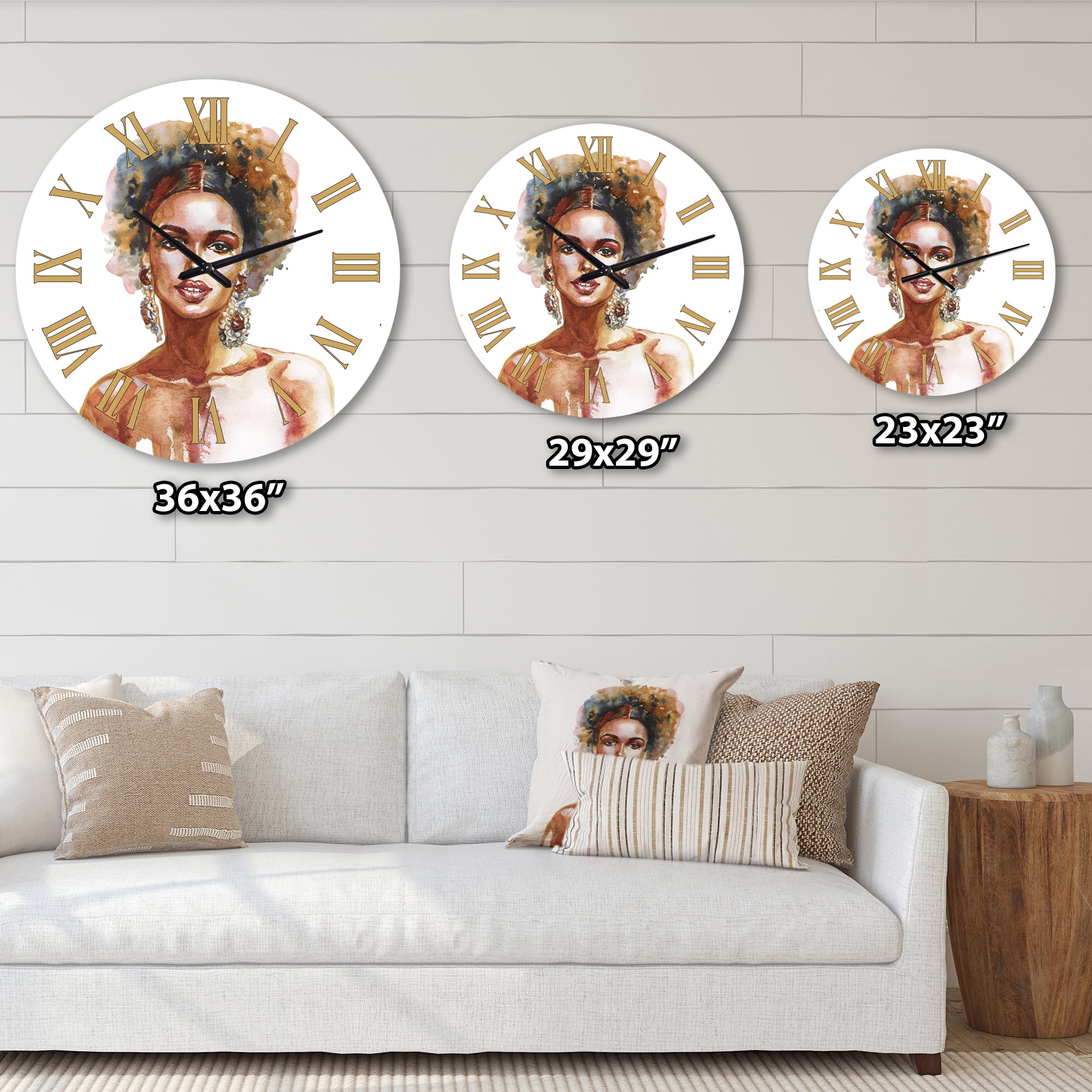 Designart 'Portrait Of African American Woman V' Modern Wall Clock
