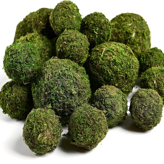 18pcs Fake Moss Balls, 6pcs 3.2" 12pcs 2" Moss Balls Decor for Centerpiece Bowls (Fresh Green)