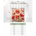 thumbnail image 6 of No Hook Shower Curtain with Snap in Liner, Spring Floral Watercolor Poppy Oil Painting Hotel Shower Curtains for Bathroom, Washable Shower Curtain Liner Set with Mesh Top Window, 36"x78", 6 of 6