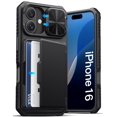 thumbnail image 1 of Funda ATATOO para iPhone 16 con tarjetero RFID, color negro, 1 of 6