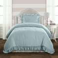 thumbnail image 1 of "Lush Decor Reyna Textured Ruffle Detail Back To Campus Dorm Room Comforter, Twin-XL, Lake Blue, 2-Pc Set", 1 of 6