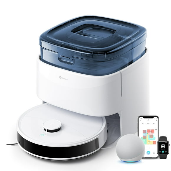 Lefant M3L Aspirateur Robot et Vadrouille, Aspiration 12000Pa, Station de Base Tout-en-un, Brosses Anti-Emmêlement et Vadrouille à Double Rotation, Vidange et Remplissage Automatiques, Navigation LIDAR