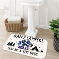 thumbnail image 3 of Happy Campers Flannel Bath Mat 16x24 Inches, Dog Paw Forest Soft Absorbent Non-Slip Bathroom Rug, Machine Washable Floor Mat for Shower, 3 of 5