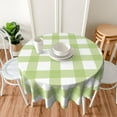 thumbnail image 3 of Gingham Buffalo Check Green And White Plaid Farm Waterproof Picnic Patio Party Round Table Cloth Cover Decorations Fabric 60 Inch Circular Tablecloth For 20-47 Inch Home Dining Room Kitchen Decor, 3 of 6