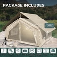 thumbnail image 3 of Coody | Rbm Outdoors 17.2 (Begie, Large) Inflatable Tents for Camping with Stove Jack, 2-10 Person Luxury Canvas Blow Up Tent, 2 Room, Easy Setup Large Inflatable House with Pump, 3 of 10