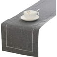 thumbnail image 1 of GFDYREE Decorative Linen Table Runner Farmhouse Style Tabletop Collection 14 x 108 Inches Table Runners for Everyday Dining Wedding Party Holiday Home Decor (14" x 108", Grey/Straight), 1 of 7