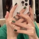 thumbnail image 2 of Uñas Cortas Cuadradas CHAO para Mujeres y Niñas Tablero de Ajedrez Verde Esmeralda 72 Piezas, 2 of 2