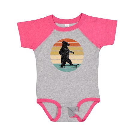 

Inktastic Skateboard Bear Retro Sunset Boys or Girls Baby Bodysuit