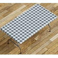 thumbnail image 3 of Sorfey Fitted Picnic Table Cover Checkered Rectangle Stretchable Tablecloth, Gray 36"x 72", 3 of 9