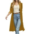 thumbnail image 2 of Ruimatai Women's Long Velvet Jacket Open Front Cardigan Coat Fashion Solid Color Fall Winter Long Sleeve Trench Coat Outerwear, 2 of 7