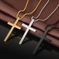 thumbnail image 6 of Men's Cross Necklace 316L Stainless Steel Large Heavy Cross Pendant for Men Polished White/Gold/Black Jewelry Rolo Chain with 22'' 24'' 26'', 6 of 7