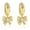 Gold B, variant on É Gold Bow Dangle Earrings Cubic Zirconia 18k Gold Plated Hoop Ribbon Bow Dangle Earrings for Women