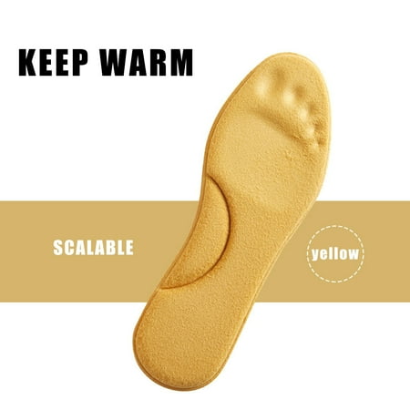 

Cathalem Sneaker Insoles Women Insole In Autumn And Winter Arch Support Sweat Absorption Breathable Replacement Insoles Slippers Yellow 7.50