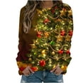 thumbnail image 3 of Merry Christmas Sweatshirts for Women 2023 Oversized Cute Reindeer Printed Long Sleeve Round Neck Pullover Fall Winter Fashion Loose Fit Outwear, 3 of 4