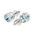thumbnail image 2 of 2 ct Screw-Back Stud Earrings for Women | 6.5mm Round Cut Natural Sky Blue Topaz | 18K White Gold, 2 of 5
