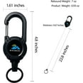 thumbnail image 3 of Retractable Keychain Heavy Duty Multitool Carabiner Badge Holder 58cm Stainless Steel Cord for Men Women Easy Use Lightweight Design, 3 of 6