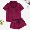 thumbnail image 4 of Conjunto de pijama de seda de gran tamaño para mujer, ropa de casa informal sexy de verano, fina, 4 of 5