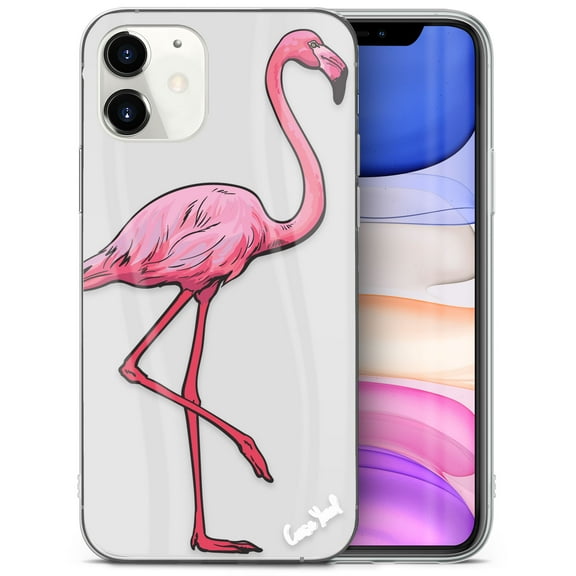 TPU Clear Case for iPhone 13 Mini with Classic Flamingo design phone cover