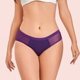 thumbnail image 6 of Women Menstrual Period Briefs Mesh Panel High Absorbency Leak Resistant Flexible Stretch Daily Wear Underwear Dark Purple 4XL, 6 of 6