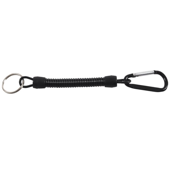 Qtmnekly Key ring, with carabiner and spiral cable, 13 cm, random color Metal Random Color