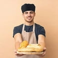 thumbnail image 4 of 3 Pieces Hat Toque Chef Hat Kitchen Food Service Hat With Elastic Band One Size Black, 4 of 5