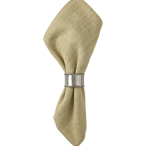 Hammered Cuff Pewter Napkin Ring Set of 4