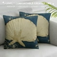 thumbnail image 3 of COMIO Starfish Seashells Nautical Life Throw Pillow Cover Pillowcase Farmhouse Ocean Theme  Decor For Home Sofa Bed Couch Beach House Gifts For Sea Lovers Beach Housewarming Gifts, 3 of 5
