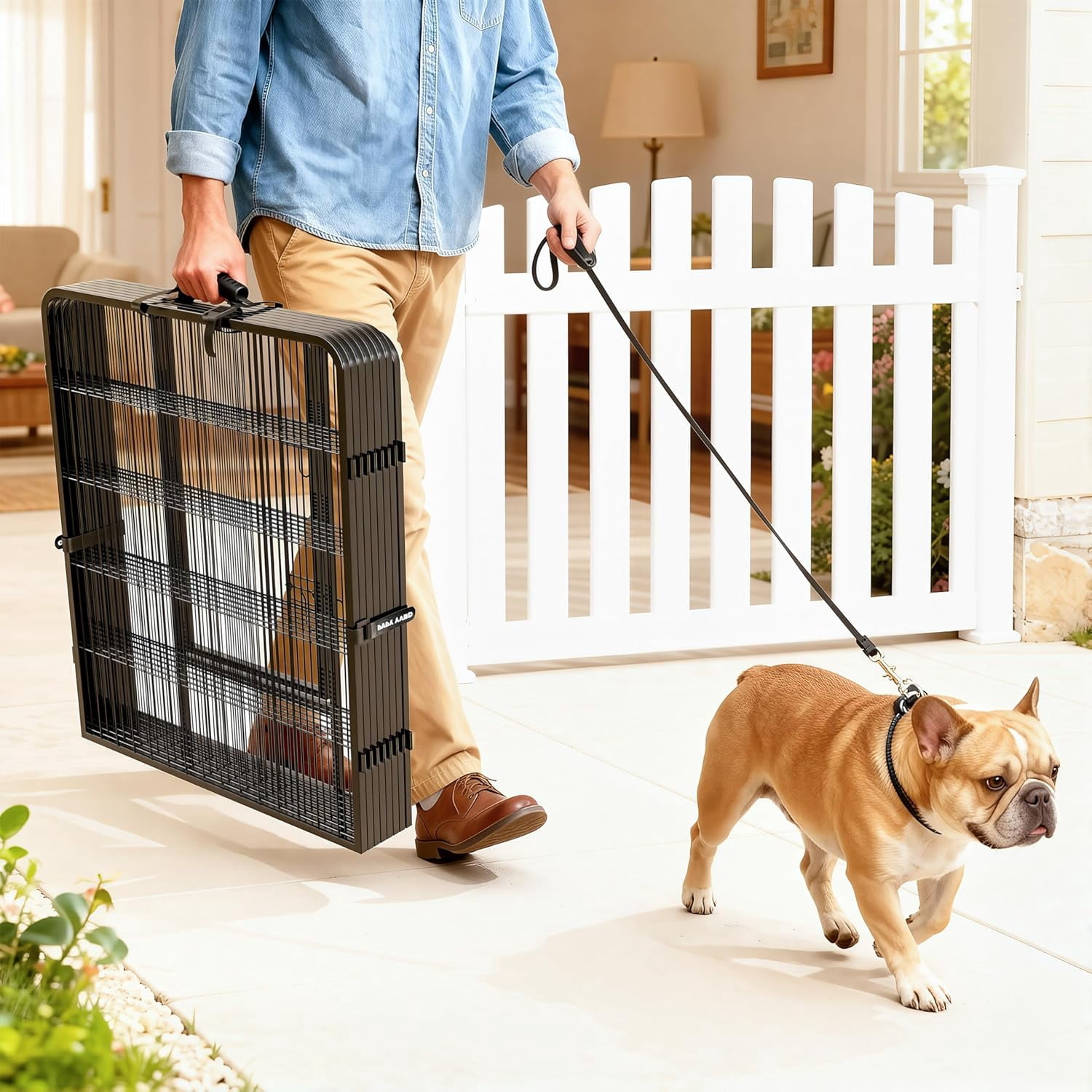 Dog Playpen for Indoor,Outdoor,Yard,RV Camping,24 inch 8 Panels Dog Play Pen,Heavy Duty Metal Dog Gate,Anti-Rust Coating Dog Fence Exercise Pen for Puppy and Small Dogs