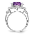thumbnail image 2 of Sterling Silver Rhodium-plated Checker-Cut Amethyst Ring, 2 of 6