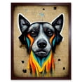 thumbnail image 1 of Graffiti Street Art Dog Mural Yellow Orange Teal Art Print Framed Poster Wall Decor 12x16 inch, 1 of 5