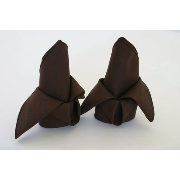 Wedding Linens Inc. (10 pcs) 17" x 17" Polyester Linen Napkins - Chocolate