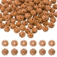 thumbnail image 1 of 105 Pcs 10mm Perlas de arcilla con strass para hacer joyería, perlas de disco doradas al por mayor para pulseras, collares, aretes, manualidades y decoración DIY, 1 of 7