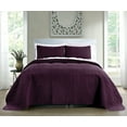 thumbnail image 5 of Quilt Set King/Cal King/California King Size Purple - Oversized Bedspread - Soft Microfiber Lightweight Coverlet for All Season - 3 Piece Includes 1 Quilt and 2 Shams, Geometric Pattern, 5 of 5