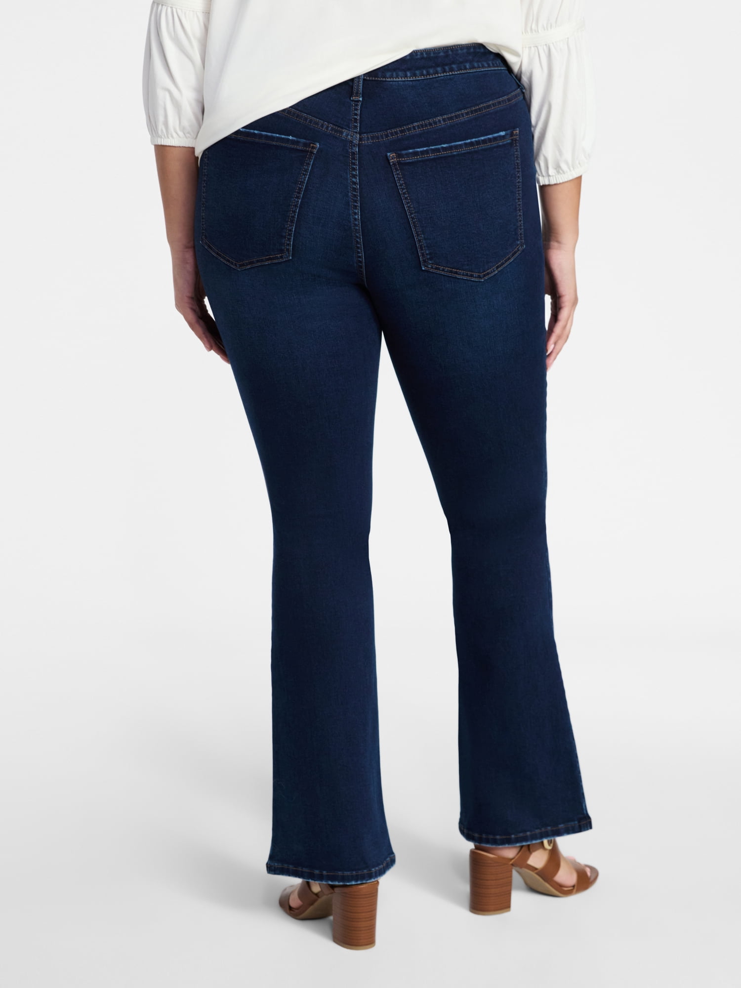 Terra & Sky Women's Plus High Rise Bootcut Jeans, Sizes 16W-28W