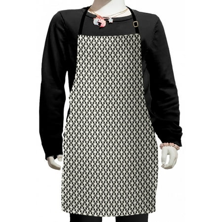 

Geometric Kids Apron Creative Design Rhombus Shape Grid Repeating Pattern Illustration Boys Girls Apron Bib with Adjustable Ties for Cooking Baking Painting Charcoal Grey Eggshell by Ambesonne