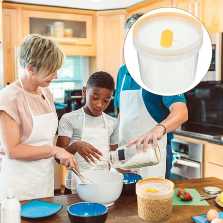 KAKOWELY Small Cereal Container 1Set 4.8X4.8X4.2in Plastic Airtight