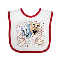 Inktastic Tragedy and Comedy Stage Masks Boys or Girls Baby Bib